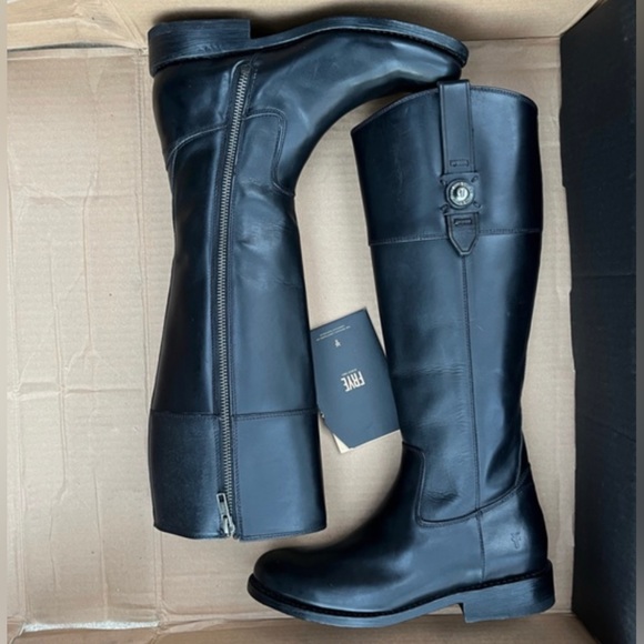 NIB Frye Jayden Button Tall Riding Boots in Black - Picture 3 of 14